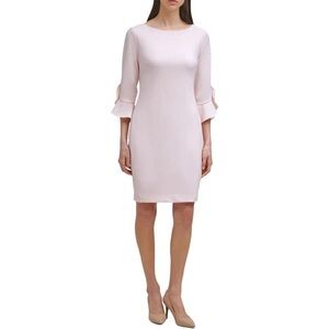 Karl Lagerfeld Pink Ruffled Sheath Dress